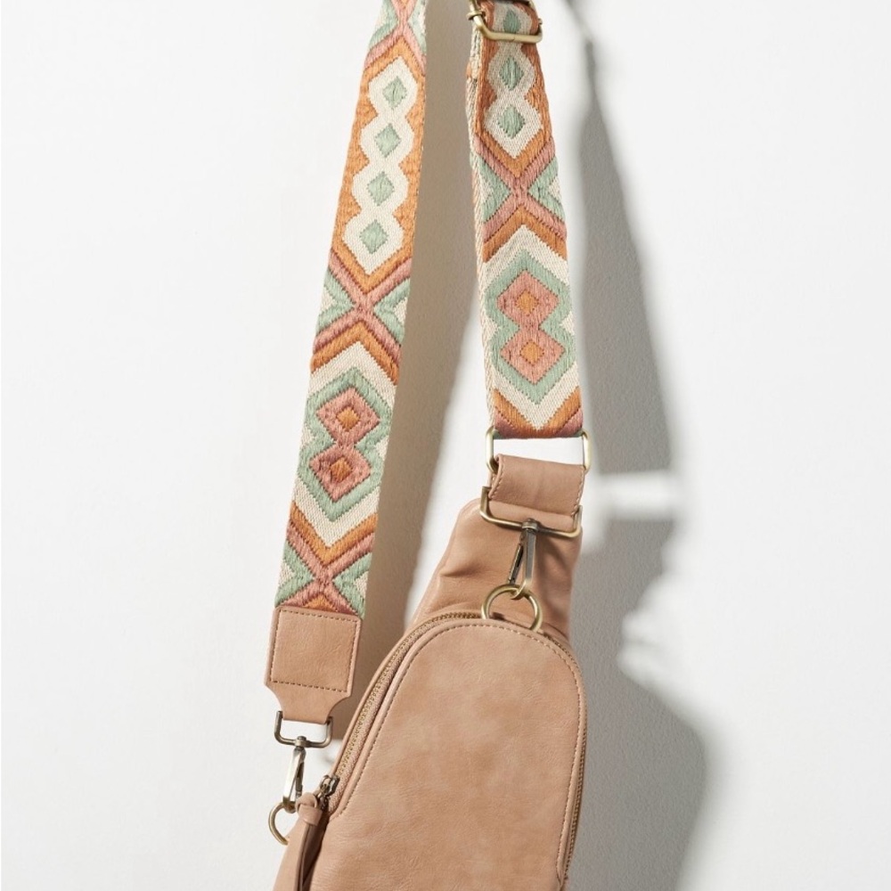 Anthropologie Liberty Crossbody Bag with Patterned Strap